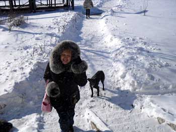 Luda in the snow